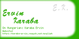 ervin karaba business card